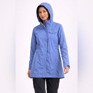 Orage Blue Hooded WaterproofJacket Size M Outdoor Rain Shell Coat Gorp Hiking